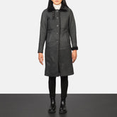 Vikis Black Leather Coat Jacket